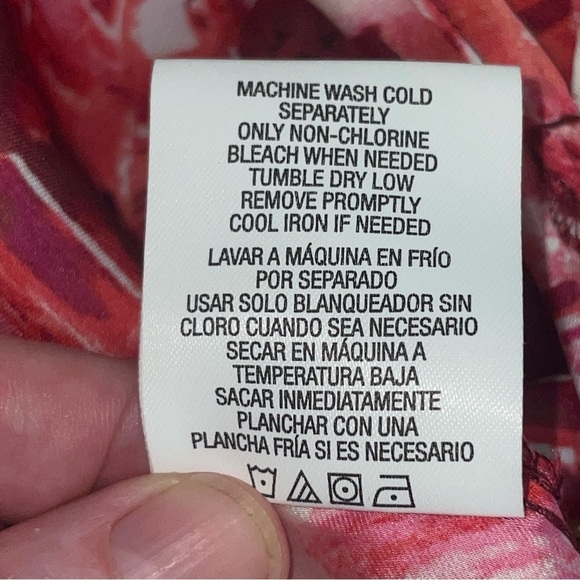 LYS Button-Down Blouse 3X Pink/Red/White/Black – Accordion Front, 3/4 Sleeves - Picture 10 of 12